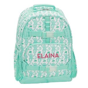 Pottery Barn Kids Mackenzie Roller Rabbit Aqua Monkey Large Backpack